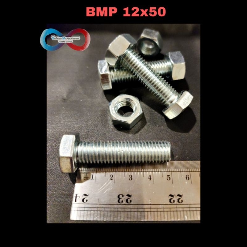 Jual Baut Mur Putih Bmp M 12 X 50 Shopee Indonesia