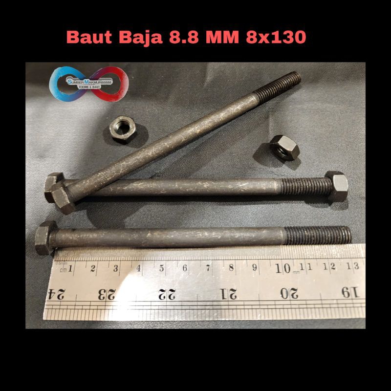 Jual Baut Mur Baja Htb Grade 8 8 8x130 Mm TIDAK FULLDRAT Shopee