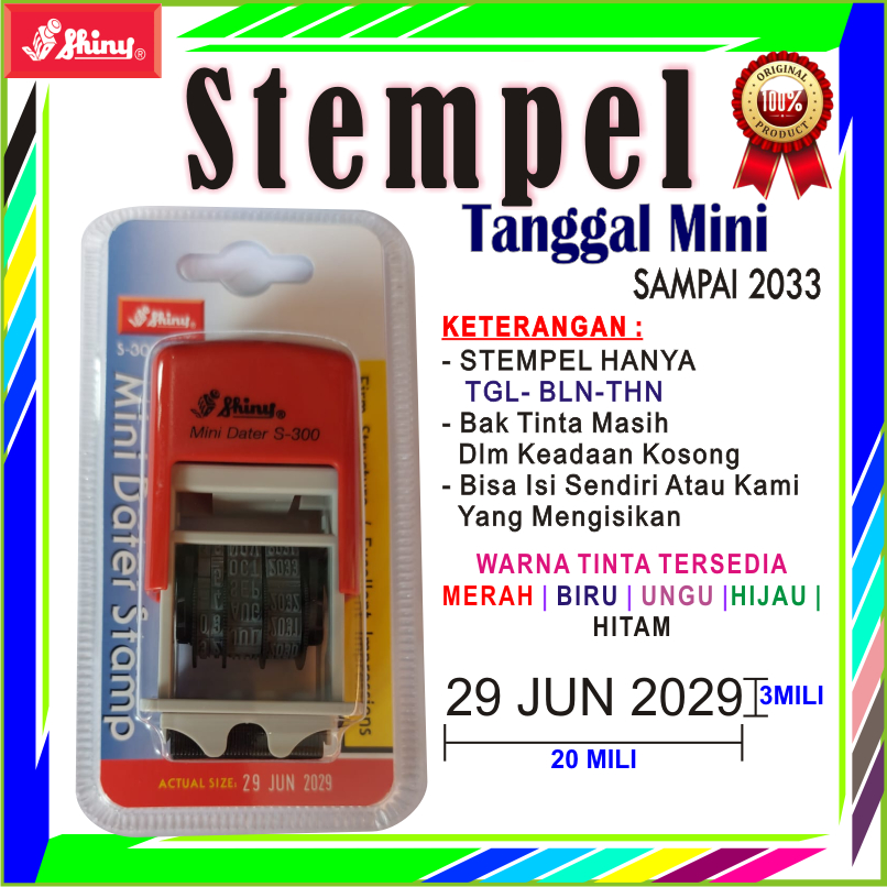 Jual STEMPEL CAP SHINY MINI DATER S 300 TANGGAL BULAN TAHUN TOKO KANTOR