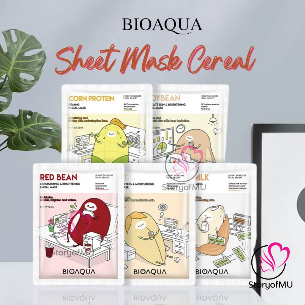 Jual BIOAQUA Sheet Mask Cereal 25gr Masker Wajah Bio Aqua Masker