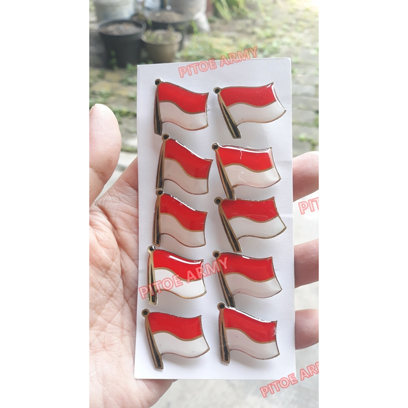 Jual Pin Bendera Merah Putih Fiber 3 Pcs Pin Bendra Berkibar Shopee