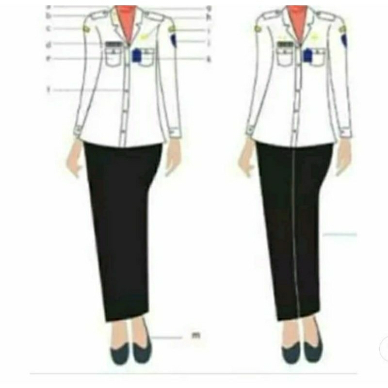 Jual Baju Pdh Pns Pdl Asn Bidan Perawat Pemda Wanita Putih Bahan Drill