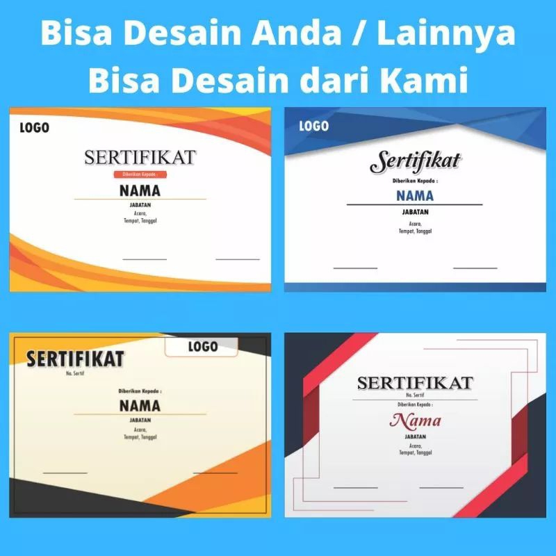 Jual Sehari Jadi Cetak Sertifikat Piagam Murah Tebal Dan Sisi