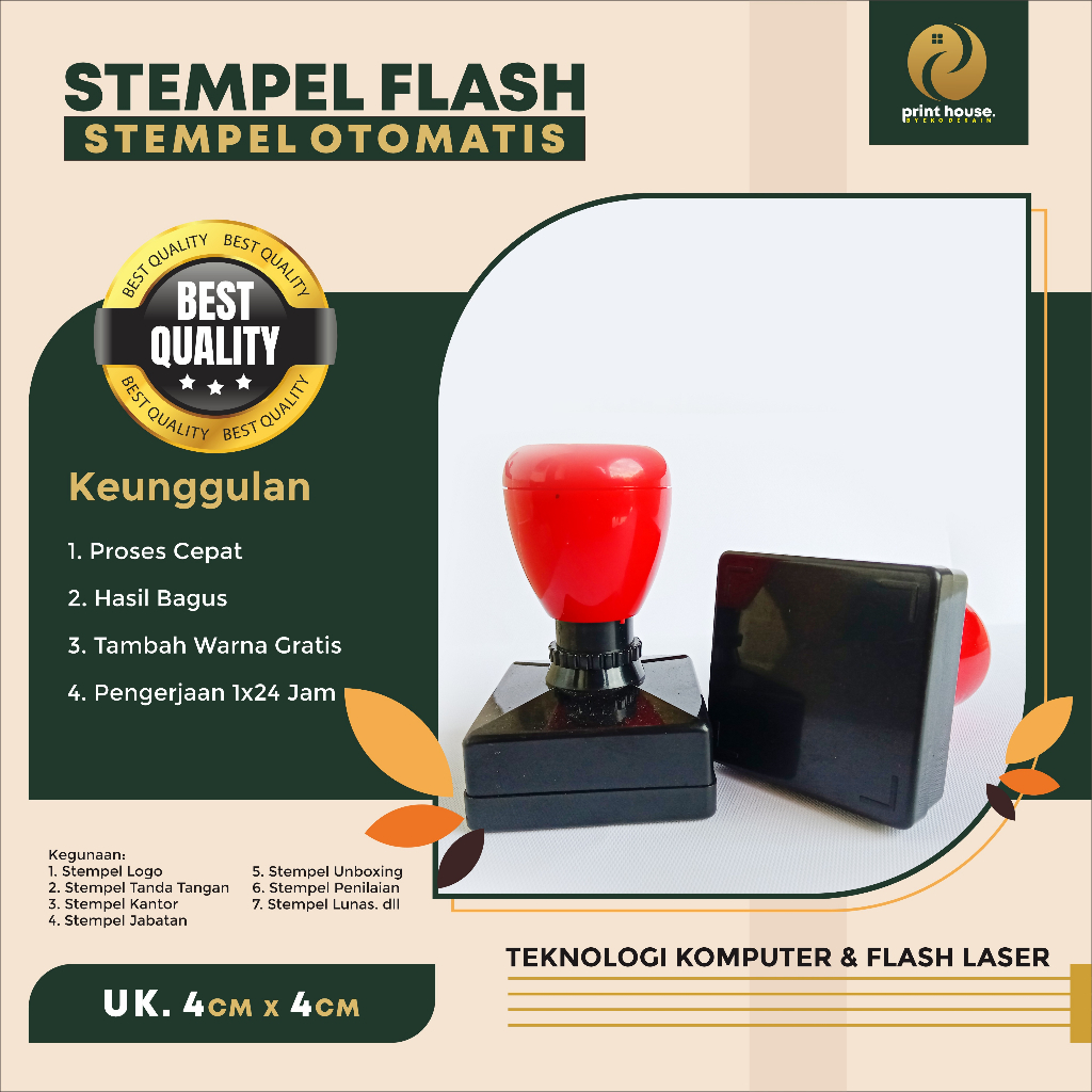 Jual Stempel Flash Persegi Ukuran Cm X Cm Stempel Otomatis Stempel