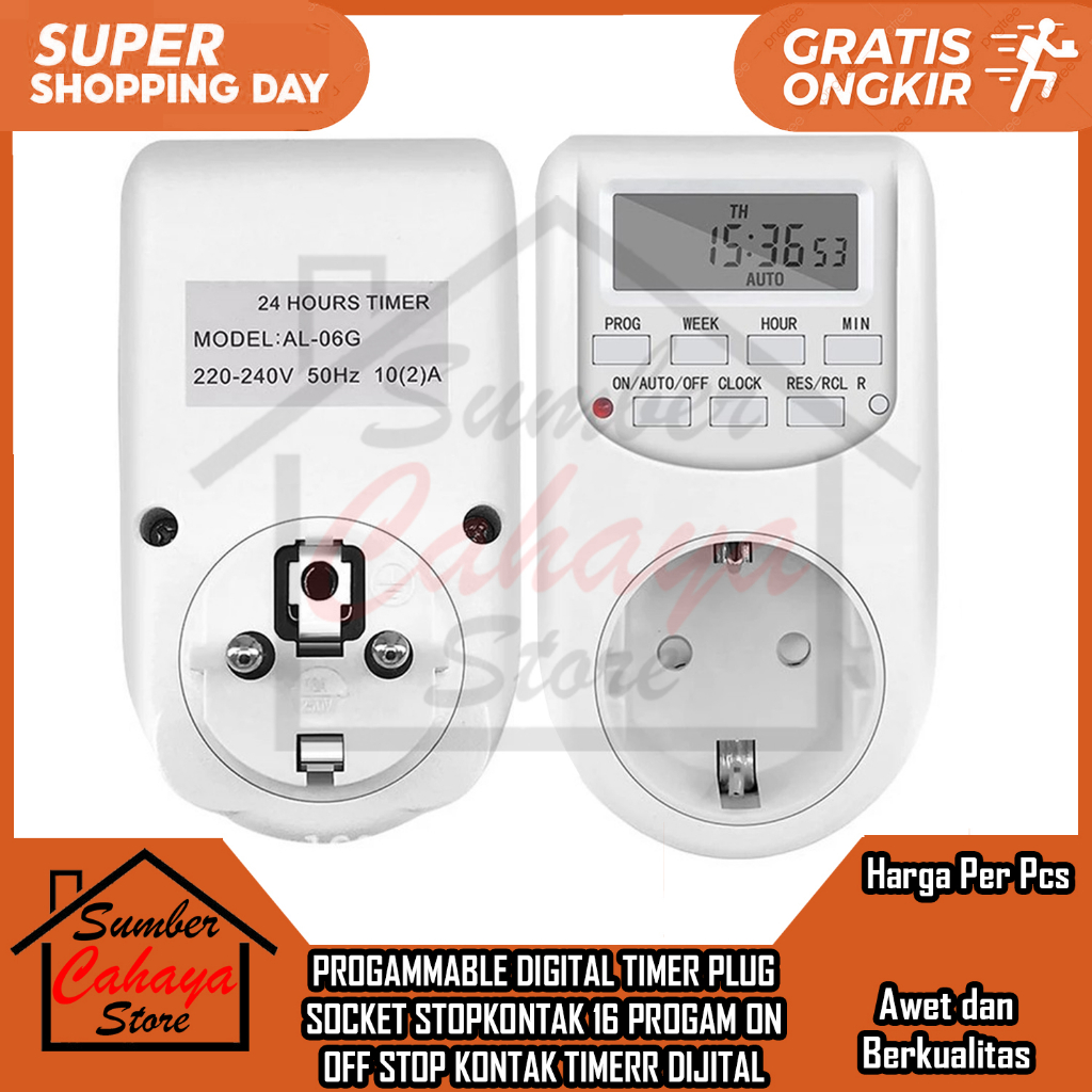 Jual STOP KONTAK TIMERR DIJITAL 24 JAM PROGAMMABLE DIGITAL TIMER PLUG