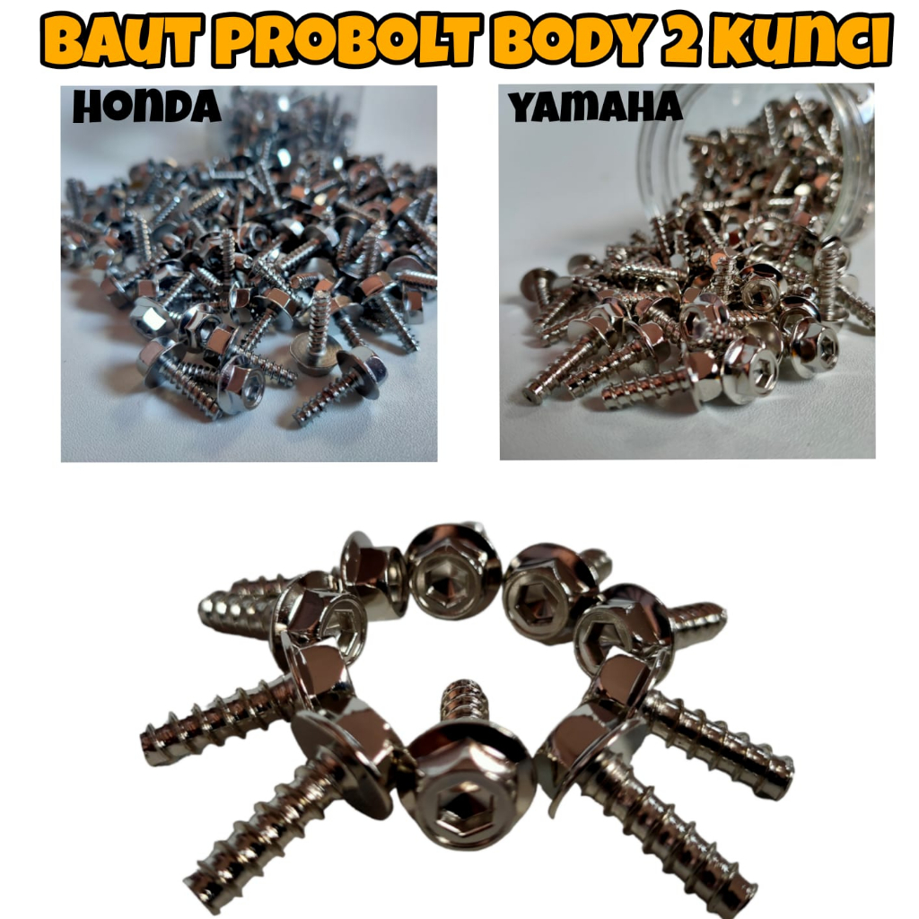 Jual Baut Body Probolt Crome Thailand Segala Jenis Motor Harga Pak Isi