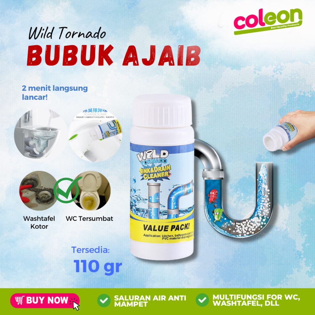 Jual WILD TORNADO Pembersih Pipa Toilet Tersumbat Anti Mampet Wastafel