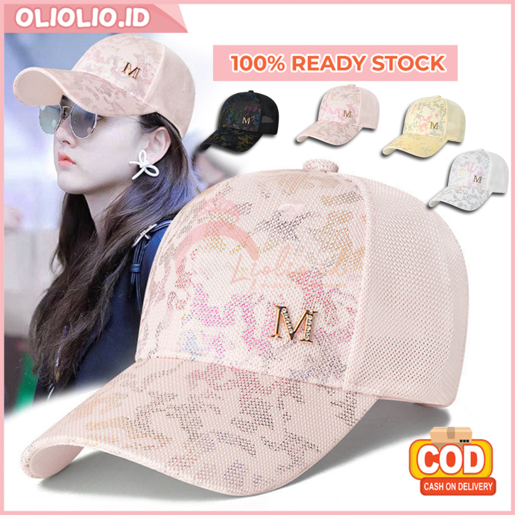 Jual Topi Baseball Pria Wanita Distro Motif Abstrak Logo M Trucker Hat