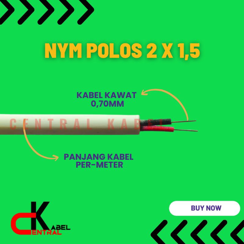 Jual KABEL LISTRIK KAWAT NYM POLOS 2 X 1 5 PER METER Shopee Indonesia