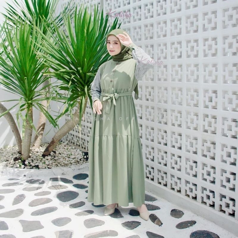 Jual Amola Dress Gamis Crinkle Premium Dress Wanita Terbaru