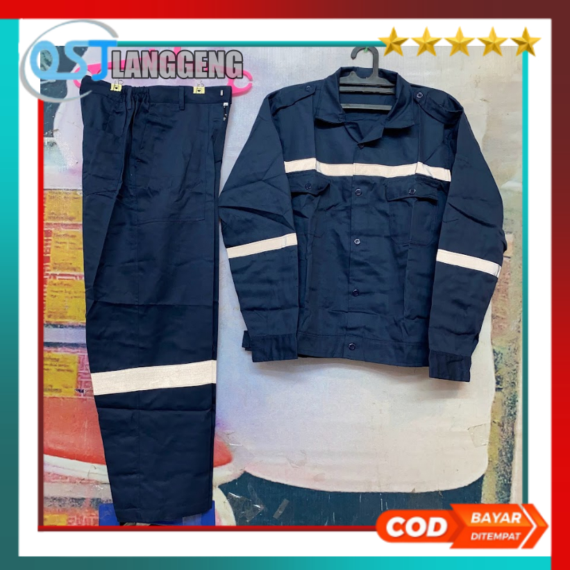 Jual Wearpack Safety Setelan Baju Dan Celana Kerja Proyek Lengan