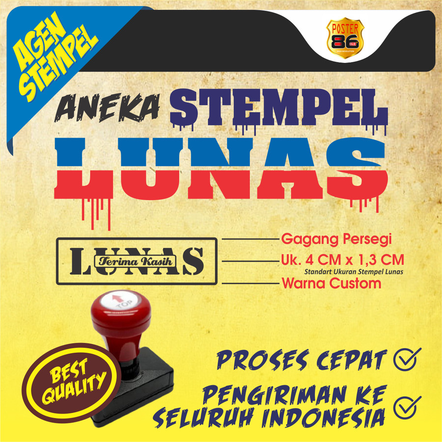 Jual Stempel Lunas Otomatis Tinta Didalam Stempel Cap Lunas Stempel