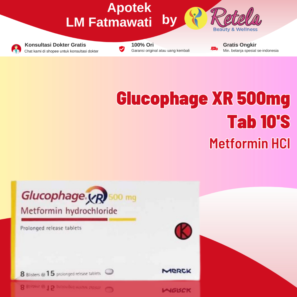 Jual GLUCOPHAGE XR 500MG 1 STRIP 15 TABLET Shopee Indonesia