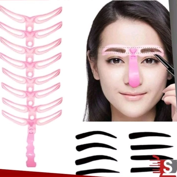 Jual Cetakan Alis 8 IN 1 Eyebrow Template Delapan Model Alat Cetak