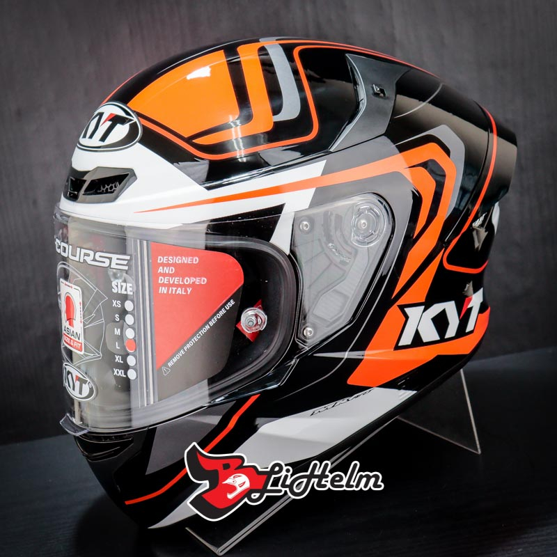 Jual HELM KYT TT COURSE OVERTECH BLACK ORANGE TTCOURSE FULL FACE