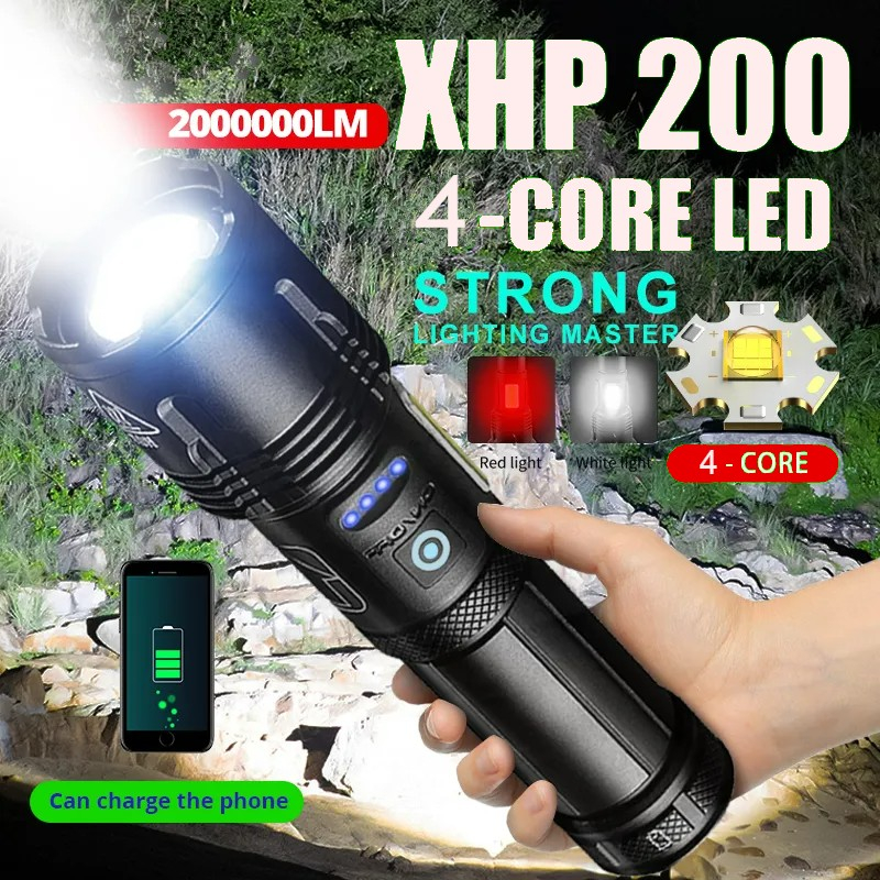 Jual Senter LED Super Terang 90000 Lumens Senter Swat XHP 70 High Power