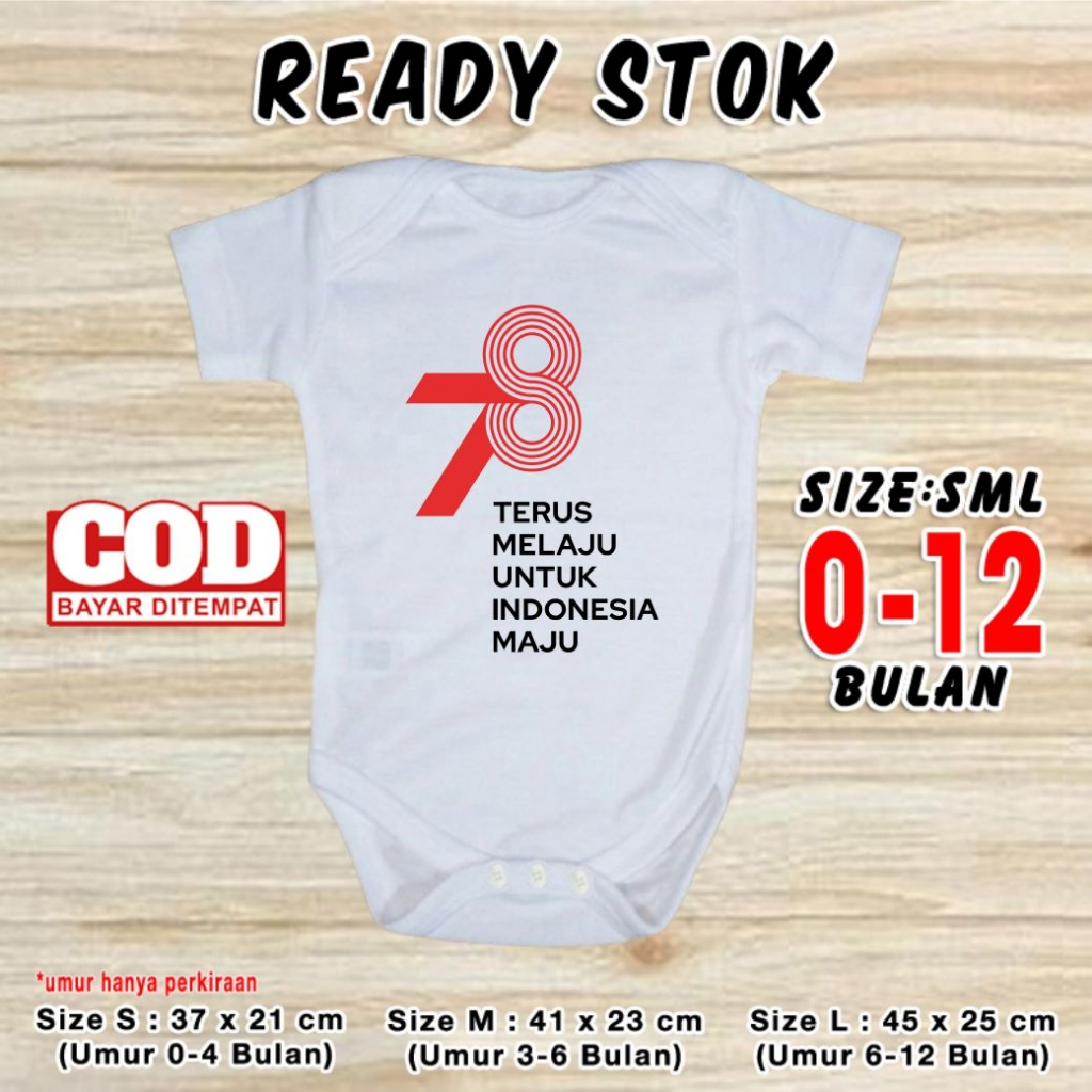 Jual Baju Bayi Kemerdekaan INDONESIA HUT RI Jumper 17 Agustusan Pakaian