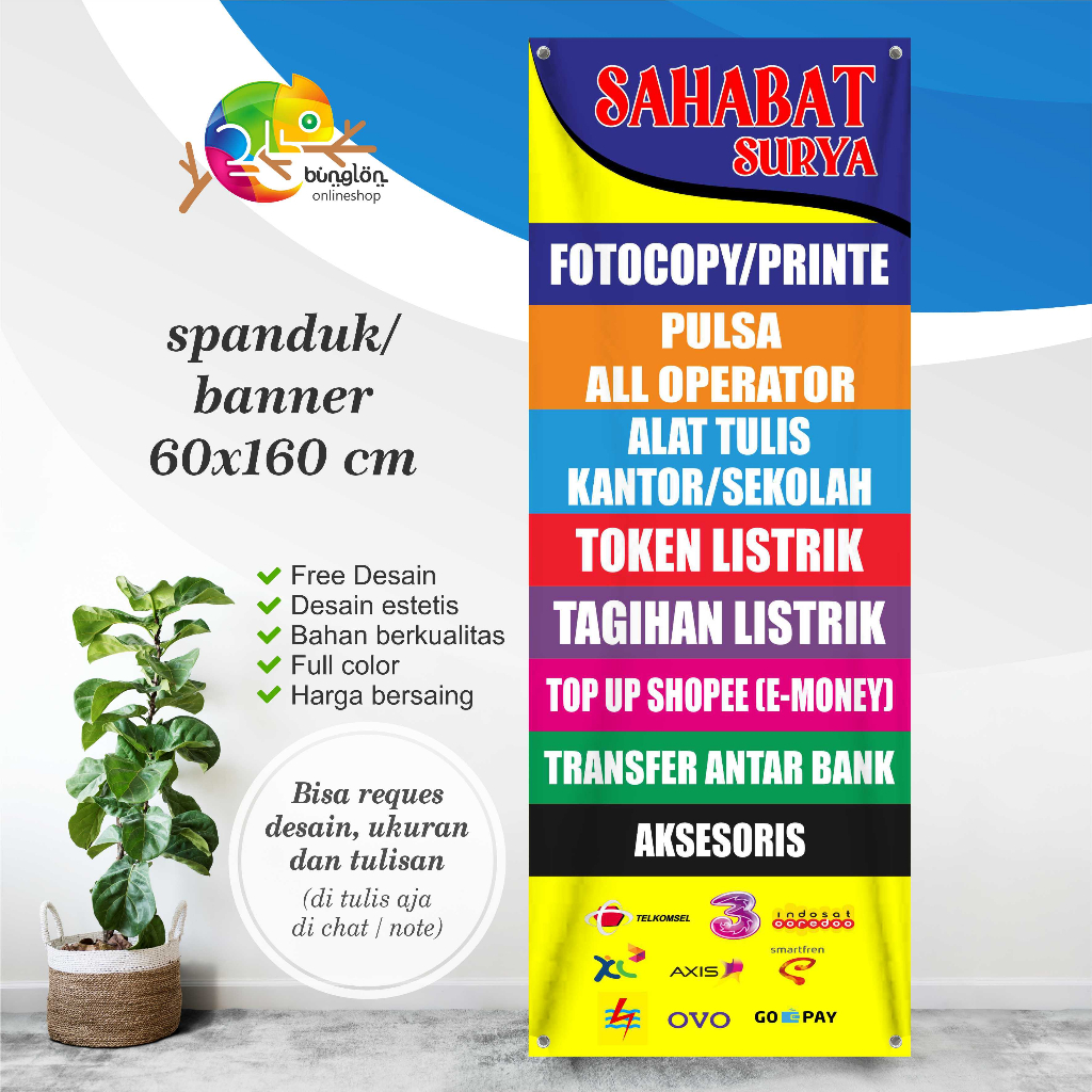 Jual Mmt X Cm Spanduk Banner Fotocopy Konter Pulsa Shopee Indonesia