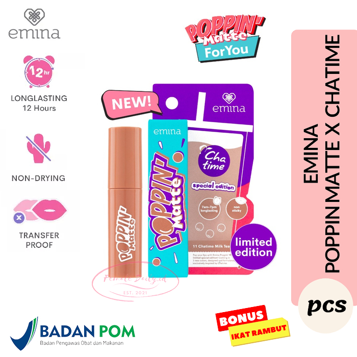 Jual Emina Poppin Matte Special Edition X Chatime Shopee Indonesia