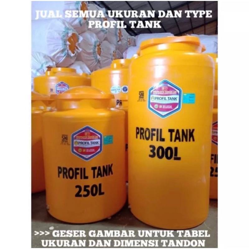 Jual Profil Tank Toren Tandon Air Plastik Ukuran Tda Keatas