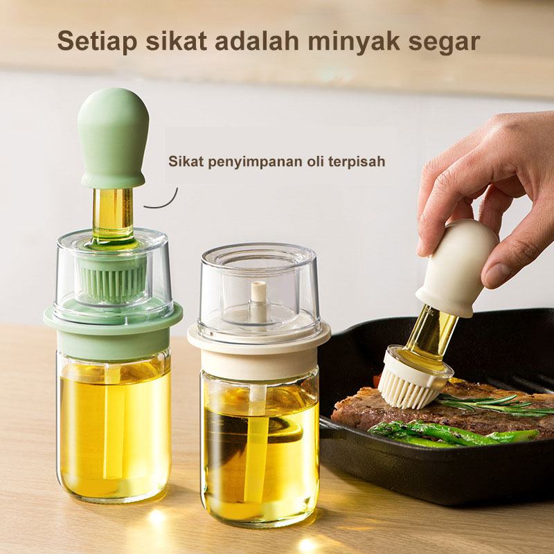 Jual Botol Minyak Dapur Dengan Kuas Masak Silikon Kitchen Oil Bottle