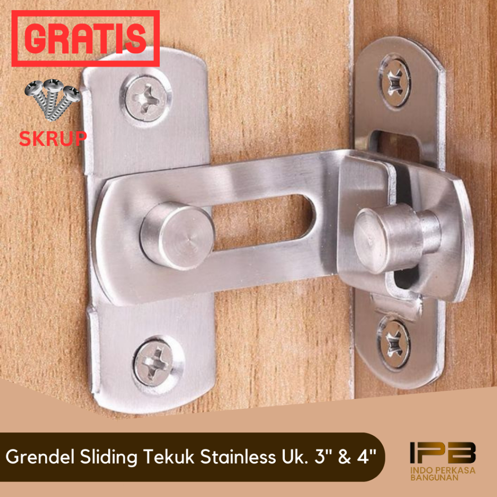 Jual GERENDEL Kait Siku Pintu Geser Sliding Tekuk Kunci Pintu Rumah Dan