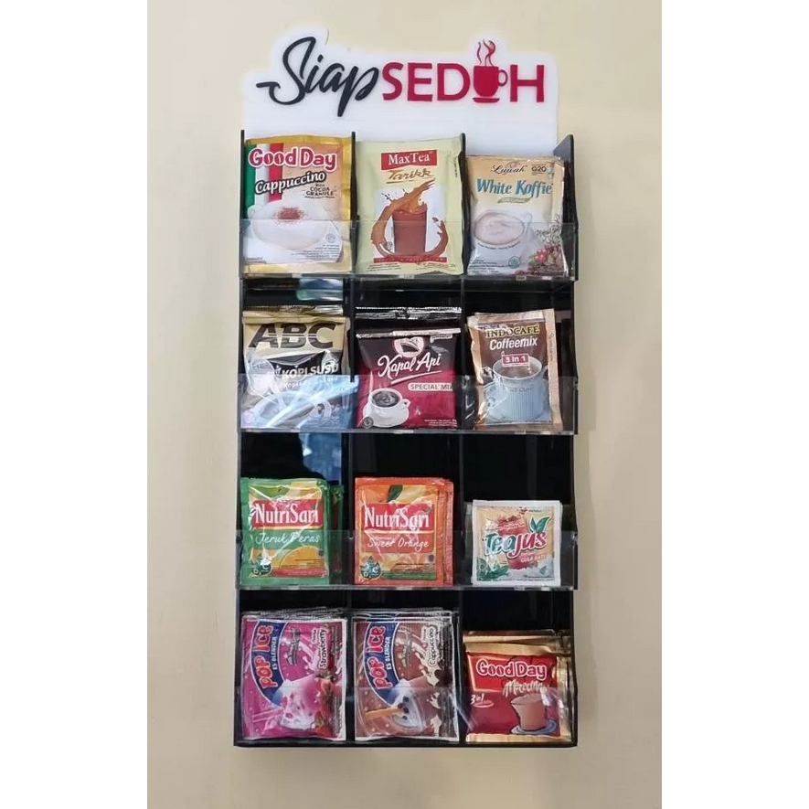 Jual Rak Kopi Akrilik Sachet Display Siap Seduh Hanging 12 Shopee