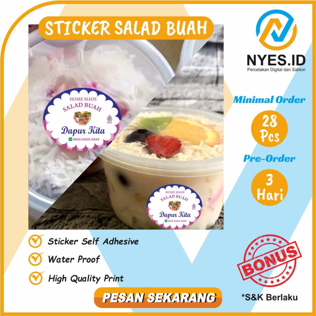 Jual Stiker Salad Buah Bagus Shopee Indonesia