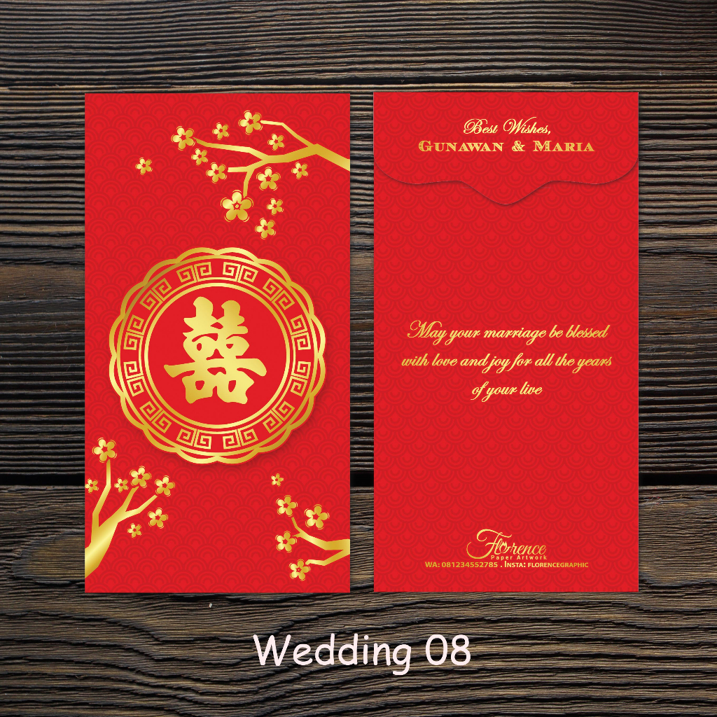 Jual Angpao Custom Nama W Amplop Hongpao Wedding Global Pernikahan