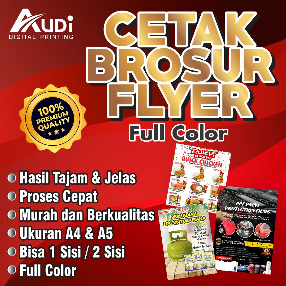 Jual CETAK BROSUR FLYER FULL COLOR 1 SISI 2 SISI UNTUK BROSUR