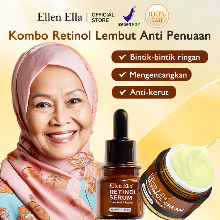 Jual Ellen Ella Triple Retinol Set Kolagen Krim Wajah Serum Wajah Va