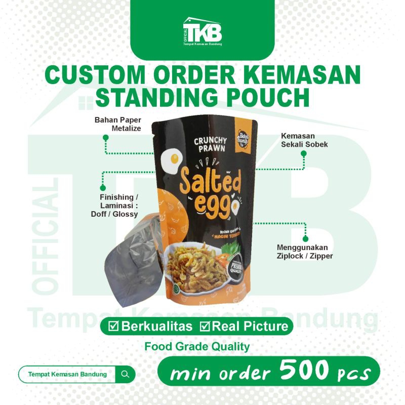 Jual Kemasan Makanan Ringan Standing Pouch Pree Order Costum Desain