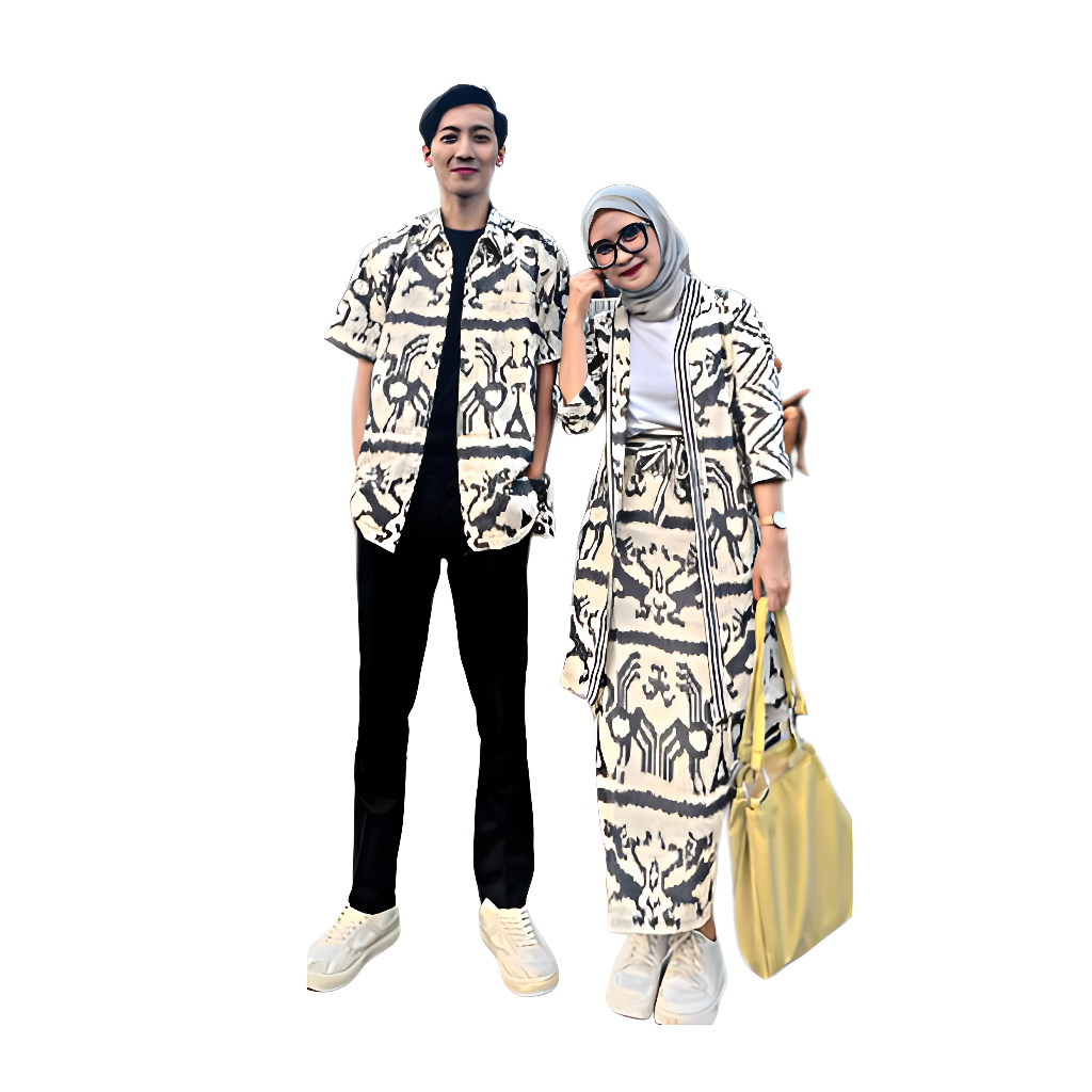 Jual Ready Stock Madam White Grey Ntt Baju Tenun Couple Baju