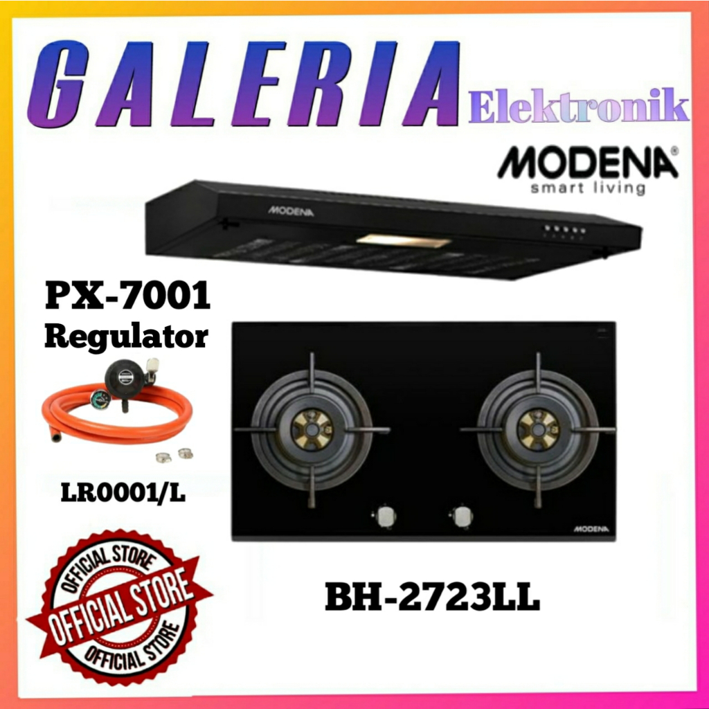 Jual PAKET KOMPOR TANAM MODENA BH 2723LL DAN COOKER HOOD MODENA PX 7001