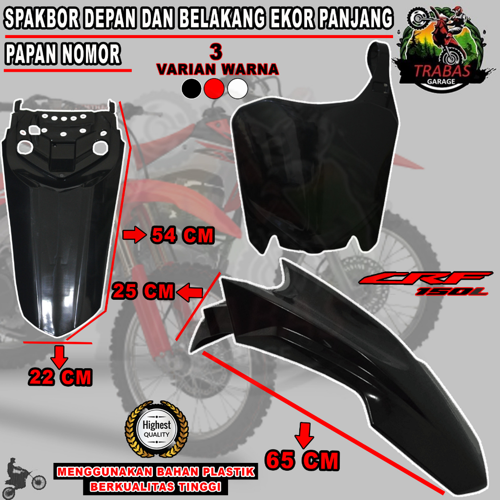 Jual Spakbor Set Depan Belakang Papan Nomor Crf Plat Nomer