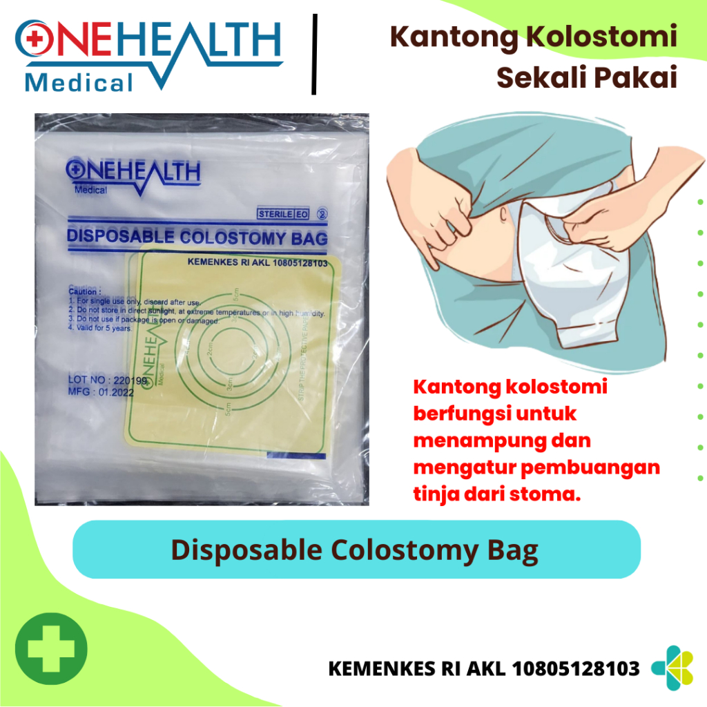 Jual Onehealth Colostomy Bag Kantong Kolostomi Transparant Kantong