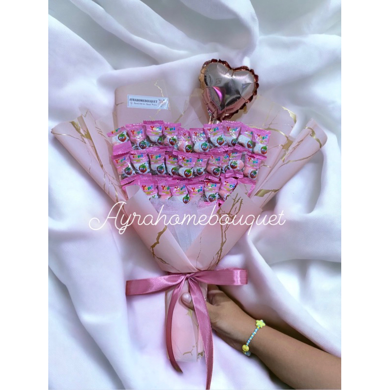 Jual Yupi Buket Bucket Bouquet Snack Permen Yupi Love Free Balon Foil