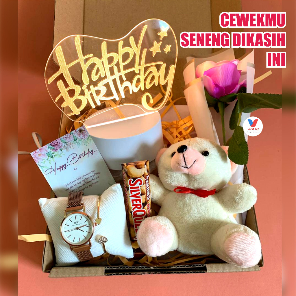 Jual Kado Cewek Ulang Tahun Aesthetic Hampers Cokelat Kado Ultah