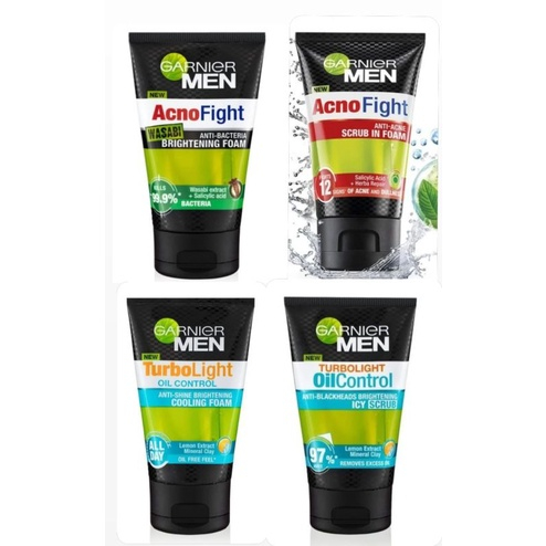 Jual GARNIER MEN Facial Wash 100ml ACNO FIGHT ANTI ACNE SCRUB