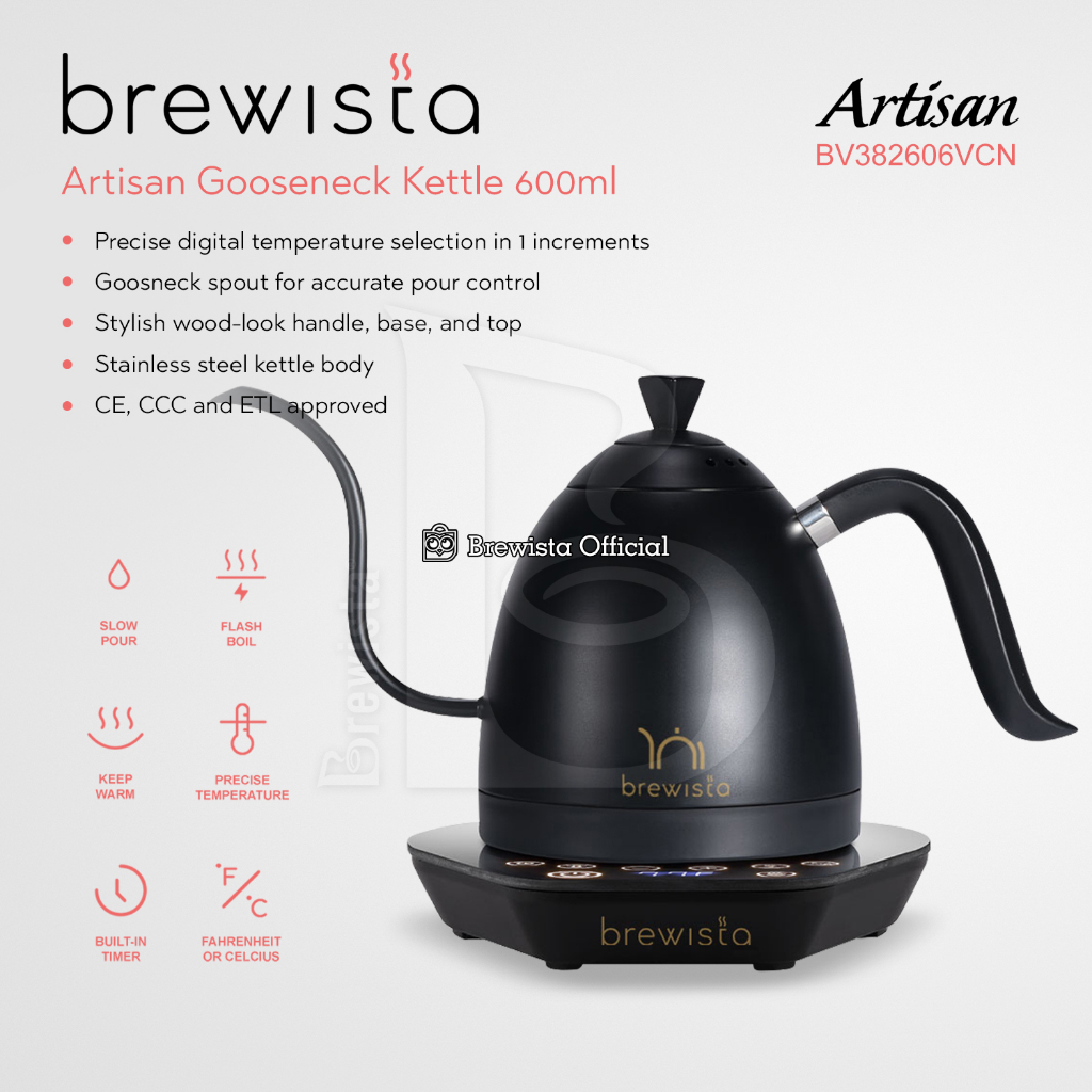 Jual Brewista Gooseneck Kettle Artisan Ml Electric Full Black