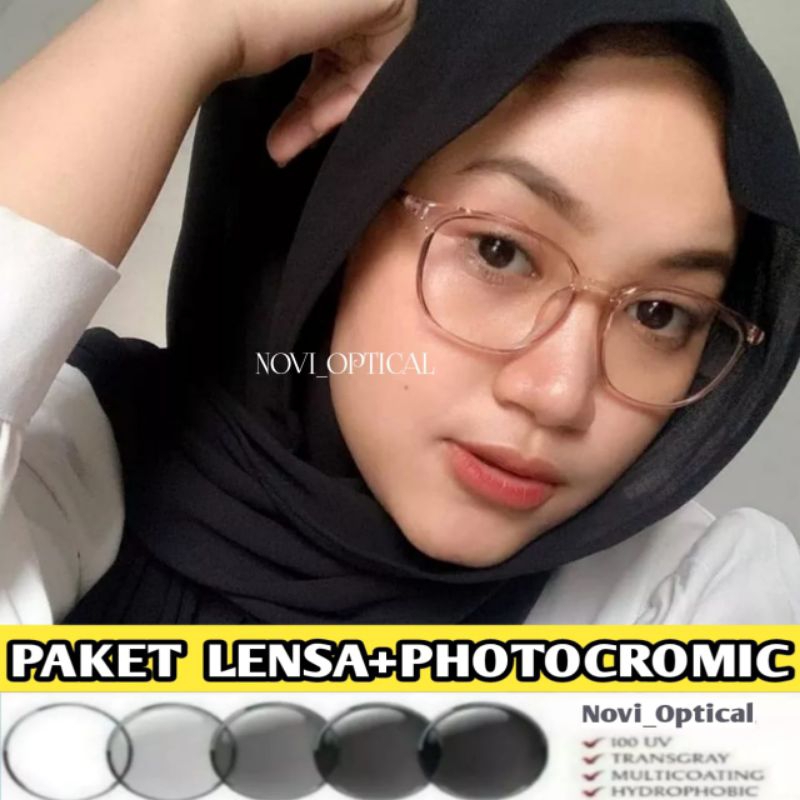 Jual Beli 1 Gratis 1 Kacamata Minus Wanita Lentur Oval Photocromic Anti