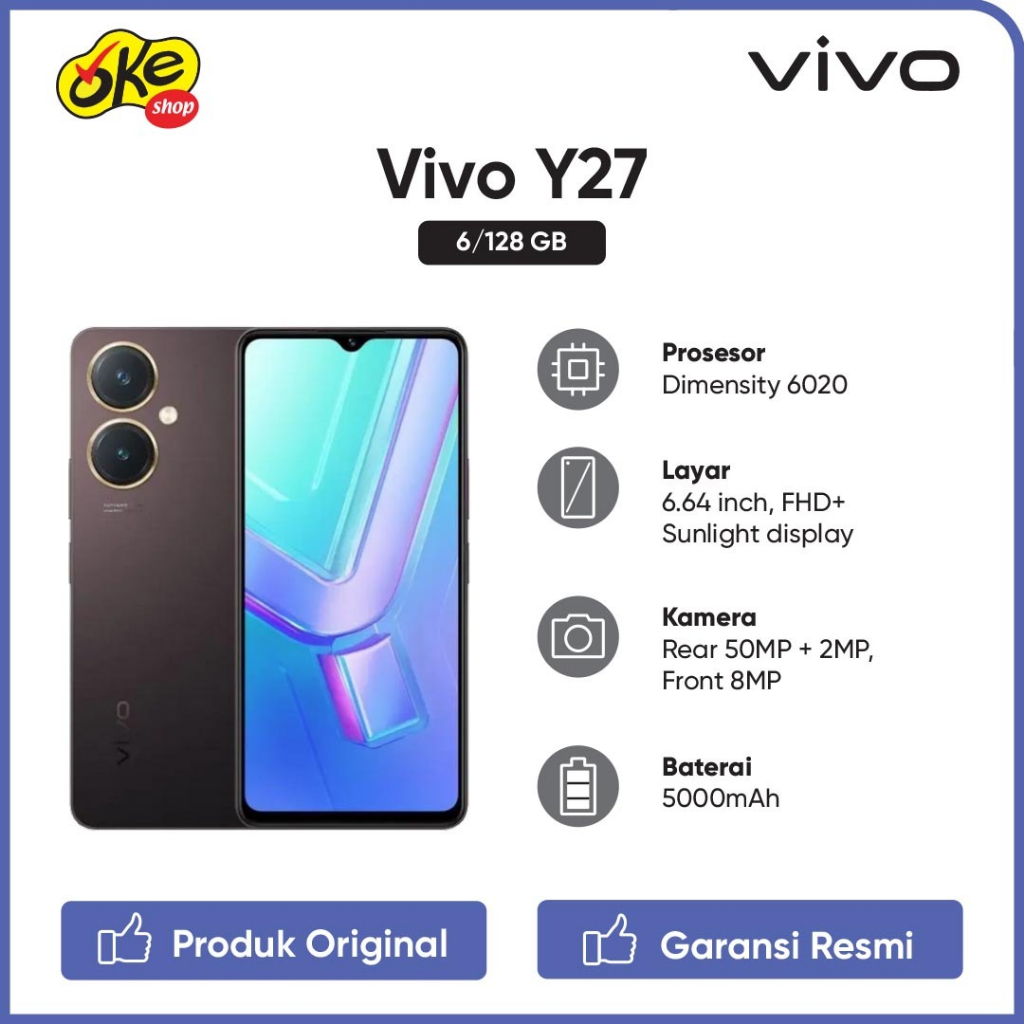 Jual Vivo Y27 4G Smartphone 6GB 128GB Garansi Resmi Shopee Indonesia