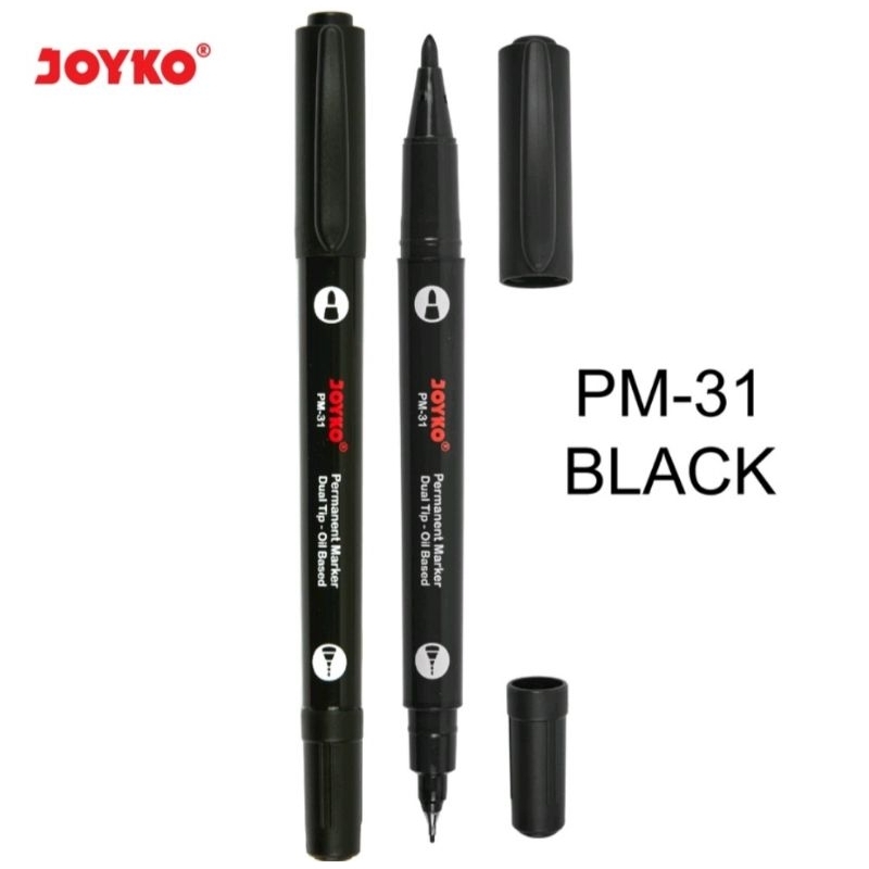 Jual Spidol Permanent Hitam Joyko PM 31 Permanent Marker Spidol DUAL