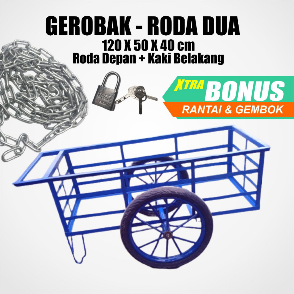 Jual Gerobak Besi Roda Dua Ukuran X X Cm Gerobak Rangka Besi