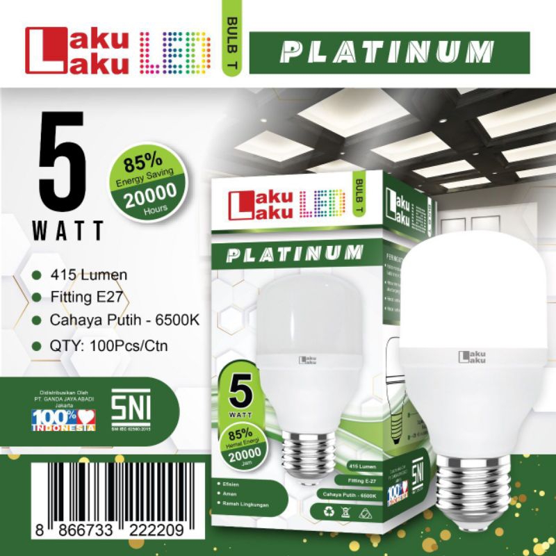 Jual Led Laku Laku T Bulb Platinum 5 Watt Lampu Led Kapsul 5 W Cahaya