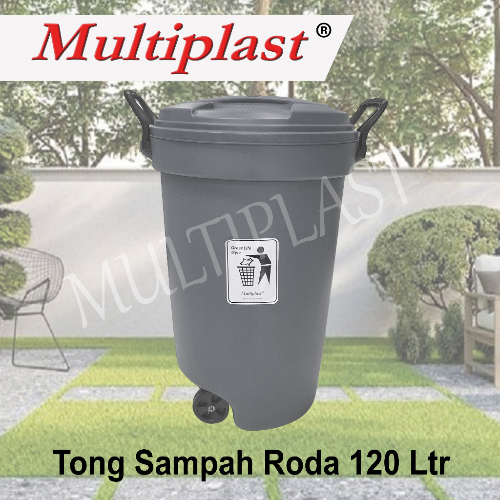 Jual Tong Sampah Roda 120L Plus Tutup MULTIPLAST Khusus LUAR KOTA