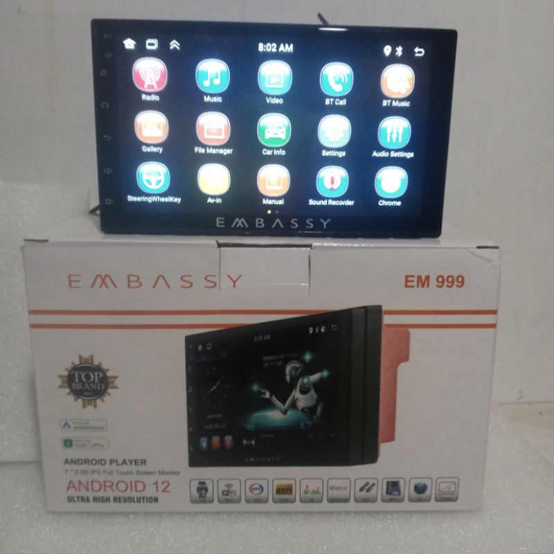 Jual Head Unit Android Embassy Inch Ram Gb Car Play Shopee