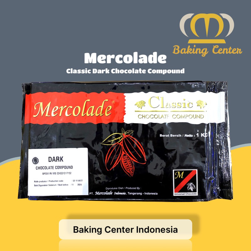 Jual Mercolade Classic Dark Chocolate Compound 1kg Cokelat Compound