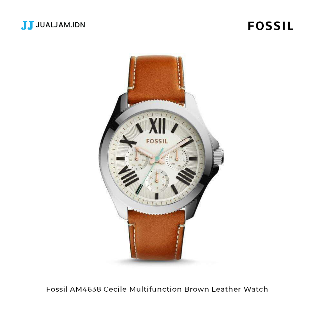 Jual Jam Tangan Pria Fossil Am Cecile Multifunction Brown Leather