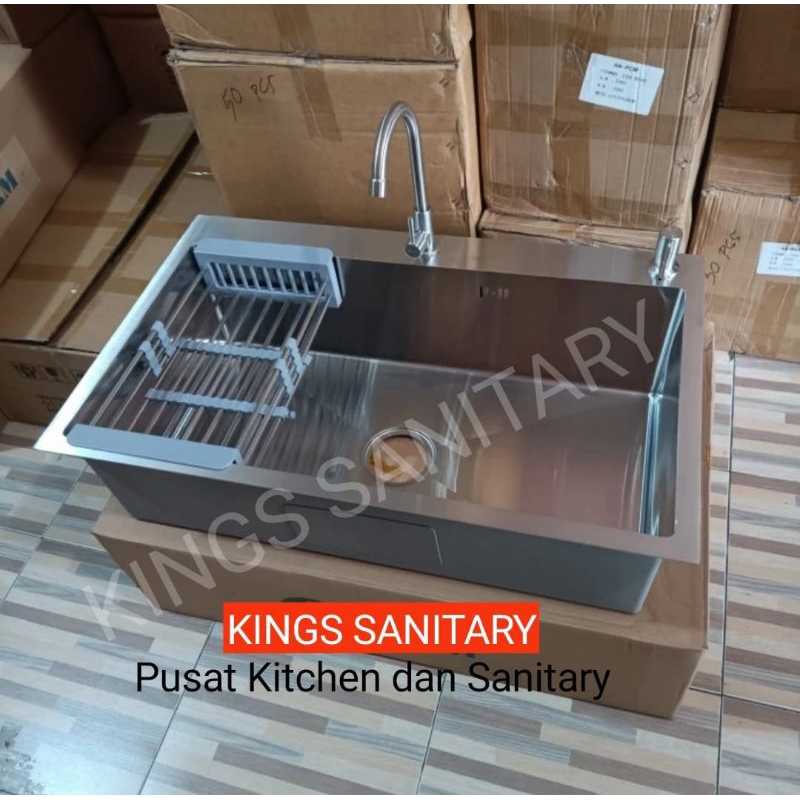 Jual Paket Lengkap Kitchen Sink Black Stainless Sus Bak Cuci